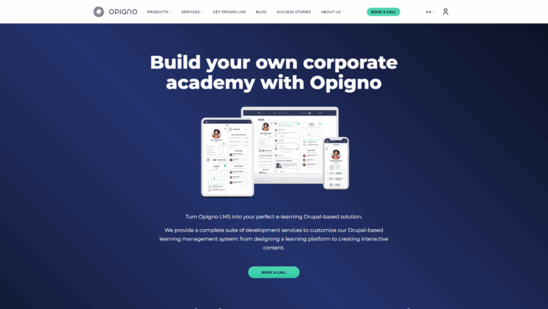 Homepage du site Opigno.org