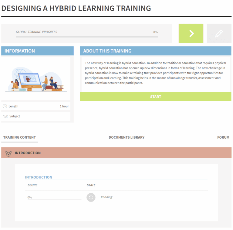 Ancienne interface des formations sur Opigno LMS