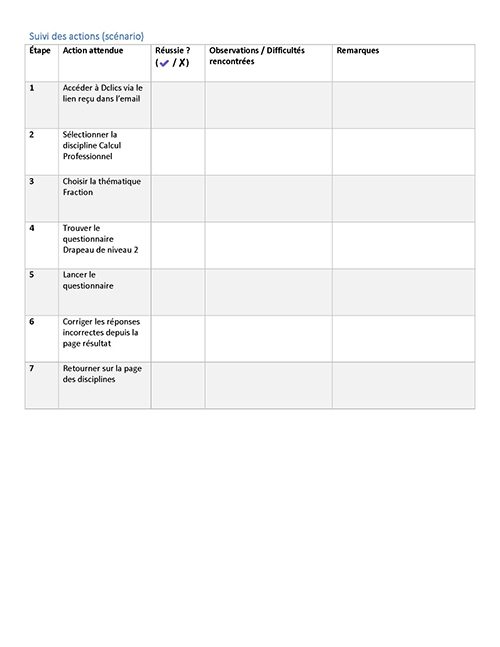 Fiche d'observation 2 pour les tests utilisateurs